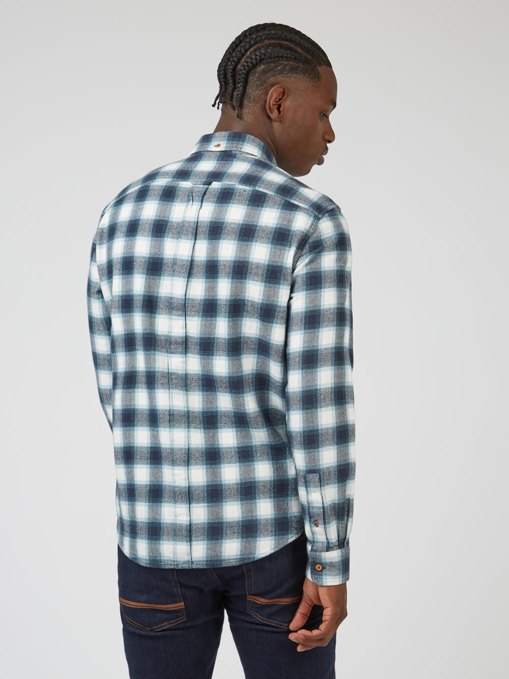 Chemises Ben Sherman Brushed Ombre Check Flannel Vert | FJI-05644392